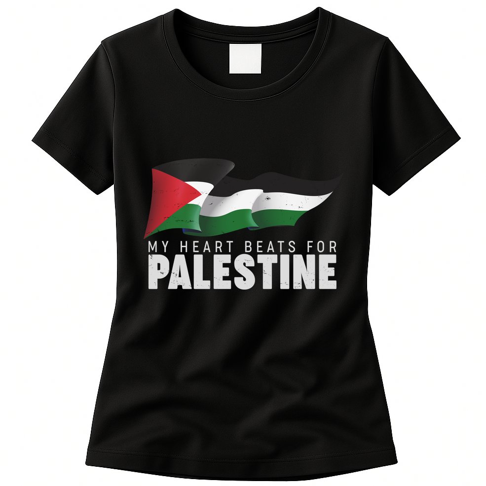 My Heart Beats For Palestine  Womens T-Shirt