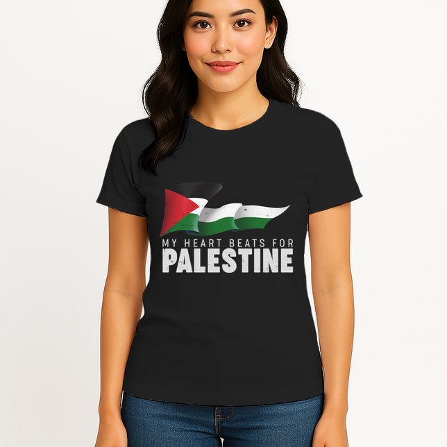 My Heart Beats For Palestine  Womens T-Shirt