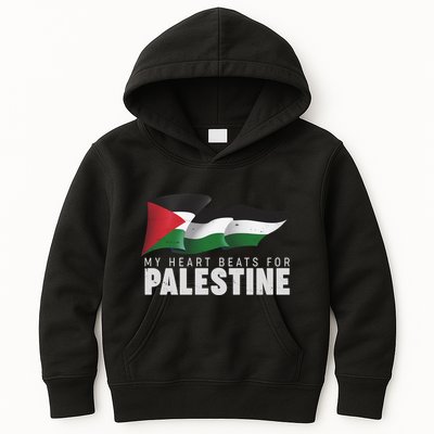 My Heart Beats For Palestine  Kids Hoodie