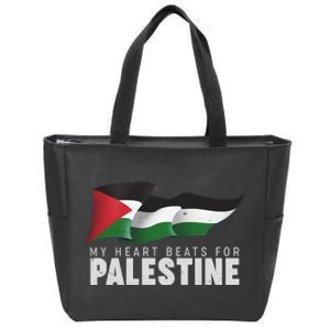 My Heart Beats For Palestine  Zip Tote Bag