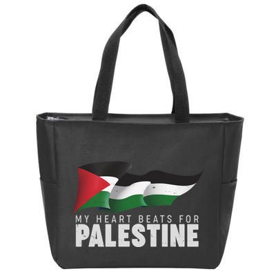 My Heart Beats For Palestine  Zip Tote Bag