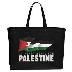 My Heart Beats For Palestine  Cotton Canvas Jumbo Tote