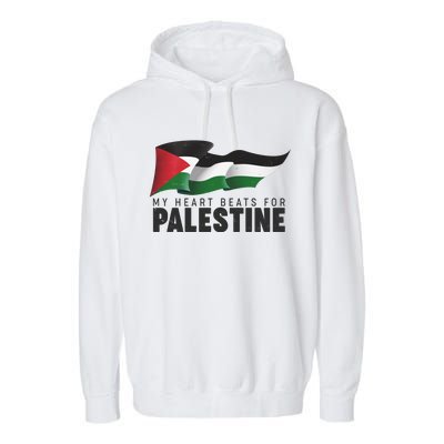 My Heart Beats For Palestine  Garment-Dyed Fleece Hoodie