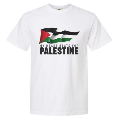 My Heart Beats For Palestine  Garment-Dyed Heavyweight T-Shirt