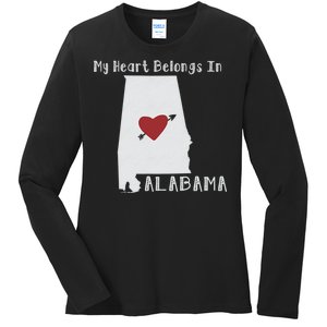 My Heart Belongs In Alabama Ladies Long Sleeve Shirt