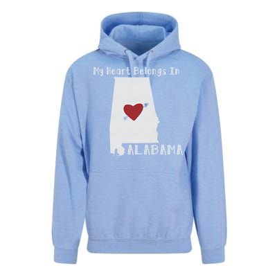 My Heart Belongs In Alabama Unisex Surf Hoodie