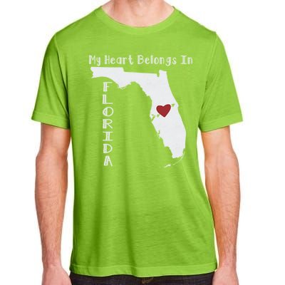 My Heart Belongs In Florida Adult ChromaSoft Performance T-Shirt