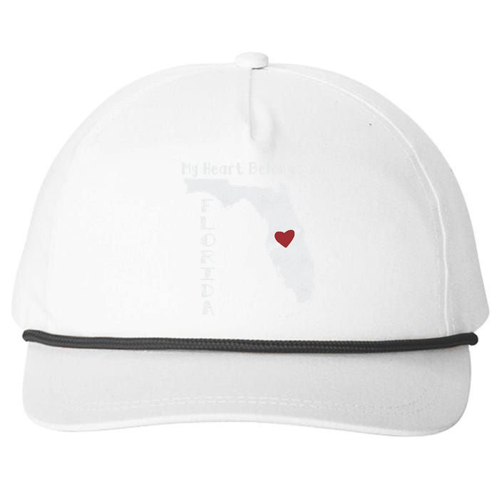 My Heart Belongs In Florida Snapback Five-Panel Rope Hat