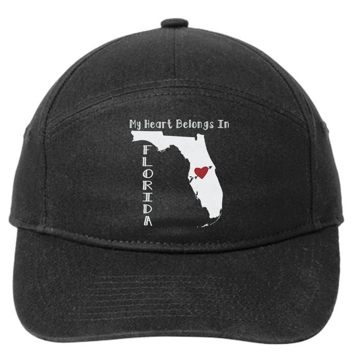 My Heart Belongs In Florida 7-Panel Snapback Hat