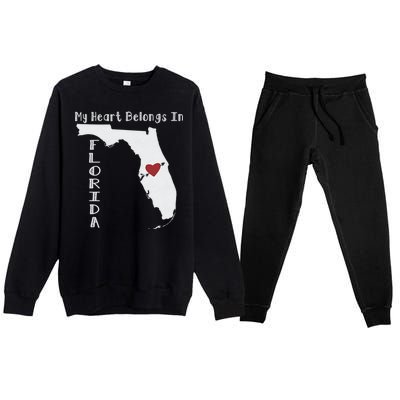 My Heart Belongs In Florida Premium Crewneck Sweatsuit Set