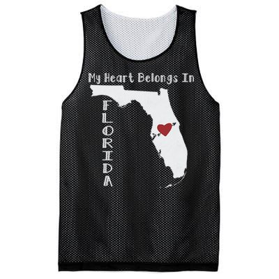 My Heart Belongs In Florida Mesh Reversible Basketball Jersey Tank