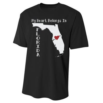 My Heart Belongs In Florida Performance Sprint T-Shirt