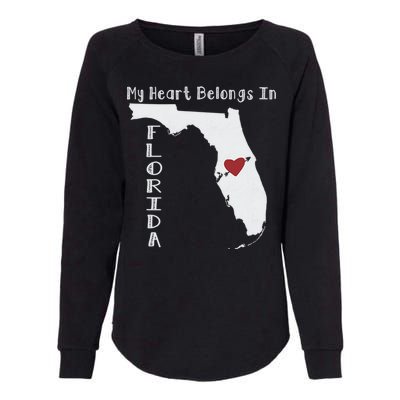 My Heart Belongs In Florida Womens California Wash Sweatshirt