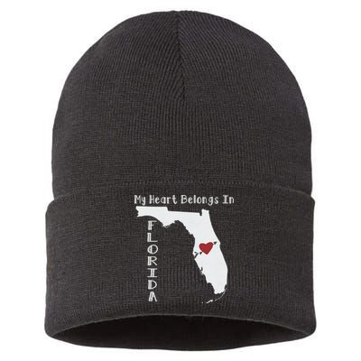 My Heart Belongs In Florida Sustainable Knit Beanie