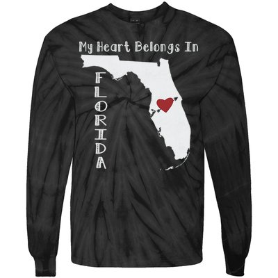 My Heart Belongs In Florida Tie-Dye Long Sleeve Shirt