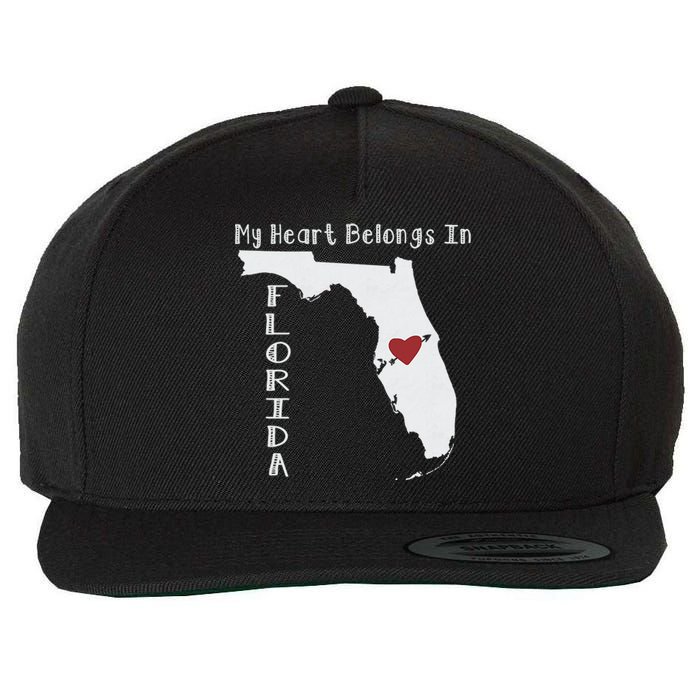 My Heart Belongs In Florida Wool Snapback Cap