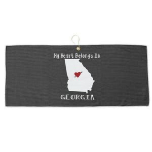 My Heart Belongs In Georgia Large Microfiber Waffle Golf Towel