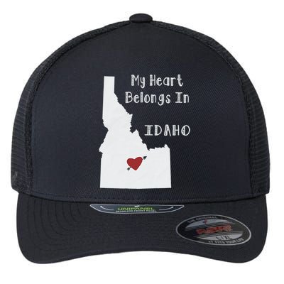 My Heart Belongs In Idaho Flexfit Unipanel Trucker Cap