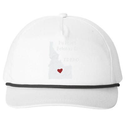 My Heart Belongs In Idaho Snapback Five-Panel Rope Hat