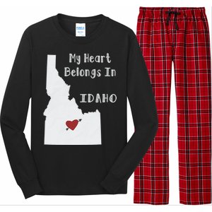 My Heart Belongs In Idaho Long Sleeve Pajama Set