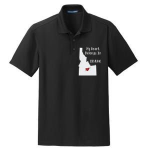 My Heart Belongs In Idaho Dry Zone Grid Polo