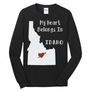 My Heart Belongs In Idaho Tall Long Sleeve T-Shirt