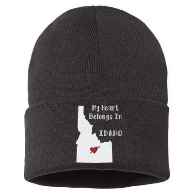 My Heart Belongs In Idaho Sustainable Knit Beanie