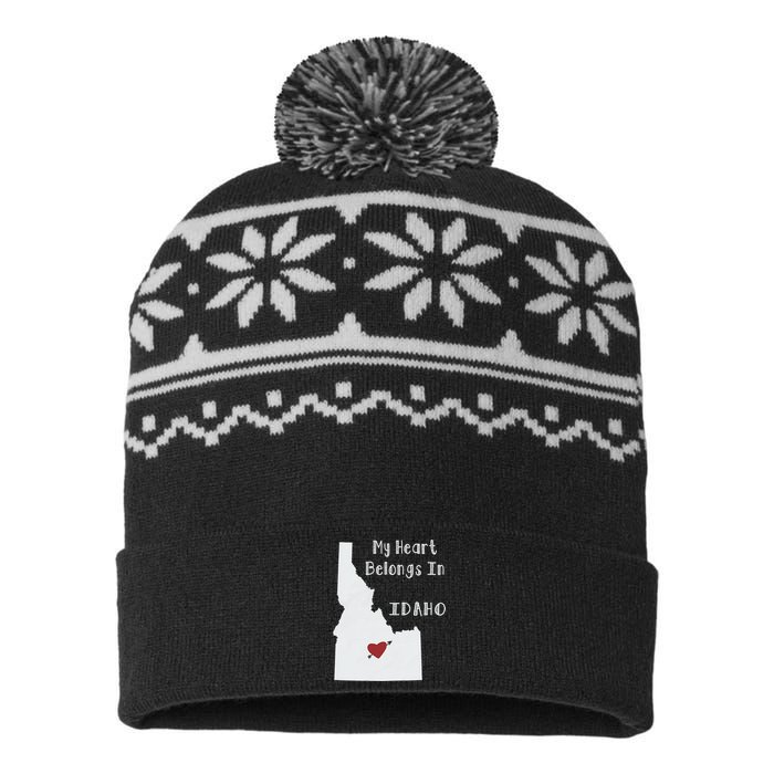 My Heart Belongs In Idaho USA-Made Snowflake Beanie