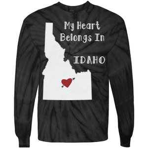 My Heart Belongs In Idaho Tie-Dye Long Sleeve Shirt