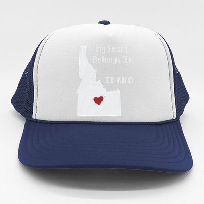 My Heart Belongs In Idaho Trucker Hat