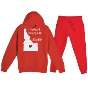 My Heart Belongs In Idaho Premium Hooded Sweatsuit Set