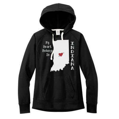 My Heart Belongs In Indiana Women's Fleece Hoodie