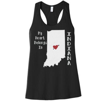 My Heart Belongs In Indiana Women's Racerback Tank