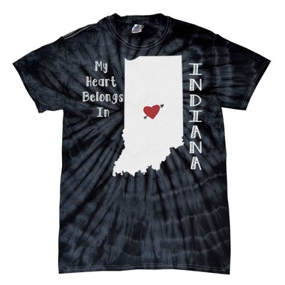 My Heart Belongs In Indiana Tie-Dye T-Shirt