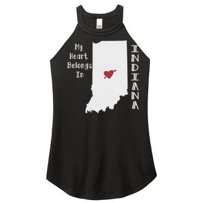 My Heart Belongs In Indiana Women’s Perfect Tri Rocker Tank