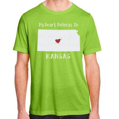 My Heart Belongs In Kansas Adult ChromaSoft Performance T-Shirt