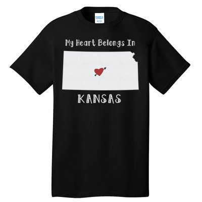 My Heart Belongs In Kansas Tall T-Shirt