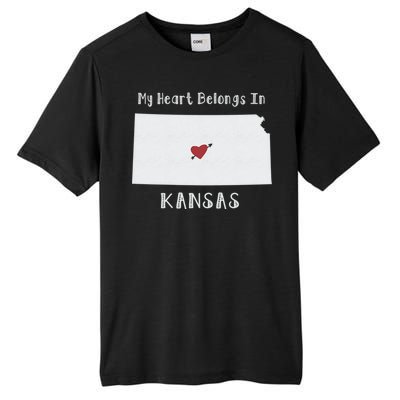 My Heart Belongs In Kansas Tall Fusion ChromaSoft Performance T-Shirt