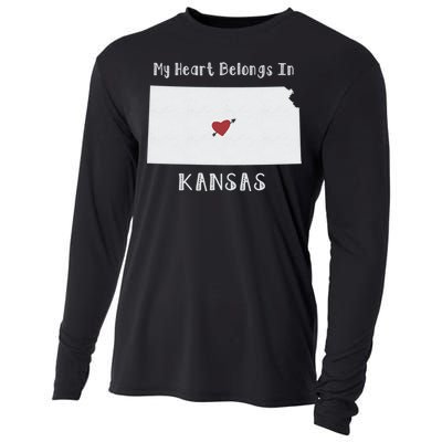 My Heart Belongs In Kansas Cooling Performance Long Sleeve Crew