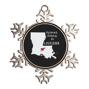 My Heart Belongs In Louisiana Metallic Star Ornament