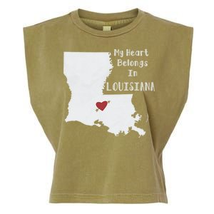 My Heart Belongs In Louisiana Garment-Dyed Women's Muscle Tee