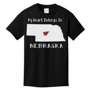 My Heart Belongs In Nebraska Kids T-Shirt