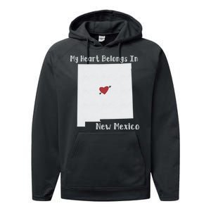 My Heart Belongs In New Mexico Performance Fleece Hoodie