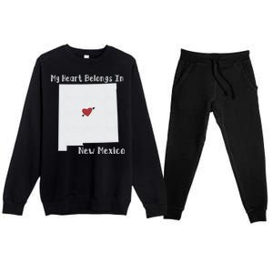 My Heart Belongs In New Mexico Premium Crewneck Sweatsuit Set