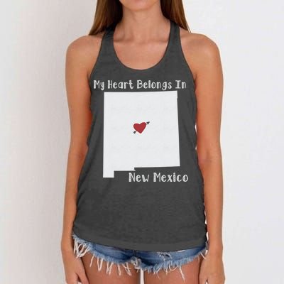 My Heart Belongs In New Mexico Women's Knotted Racerback Tank