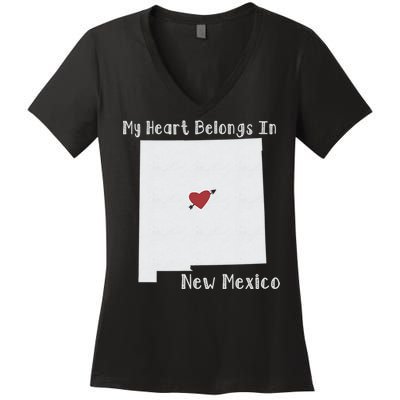 My Heart Belongs In New Mexico Women's V-Neck T-Shirt