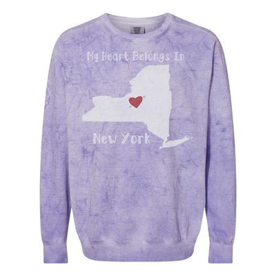 My Heart Belongs In New York Colorblast Crewneck Sweatshirt