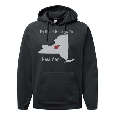 My Heart Belongs In New York Performance Fleece Hoodie