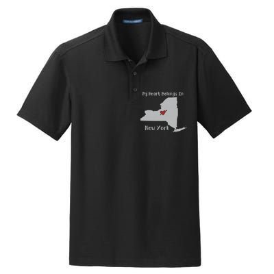 My Heart Belongs In New York Dry Zone Grid Polo