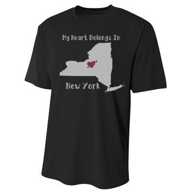 My Heart Belongs In New York Performance Sprint T-Shirt